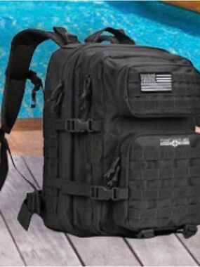 Tactical MOLLE Backpack for Men - Black